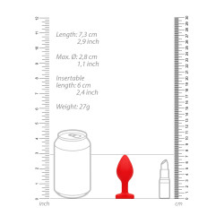 Ouch! Plug Bijou Anal Silicone Heart Rouge 6 x 2.8 cm